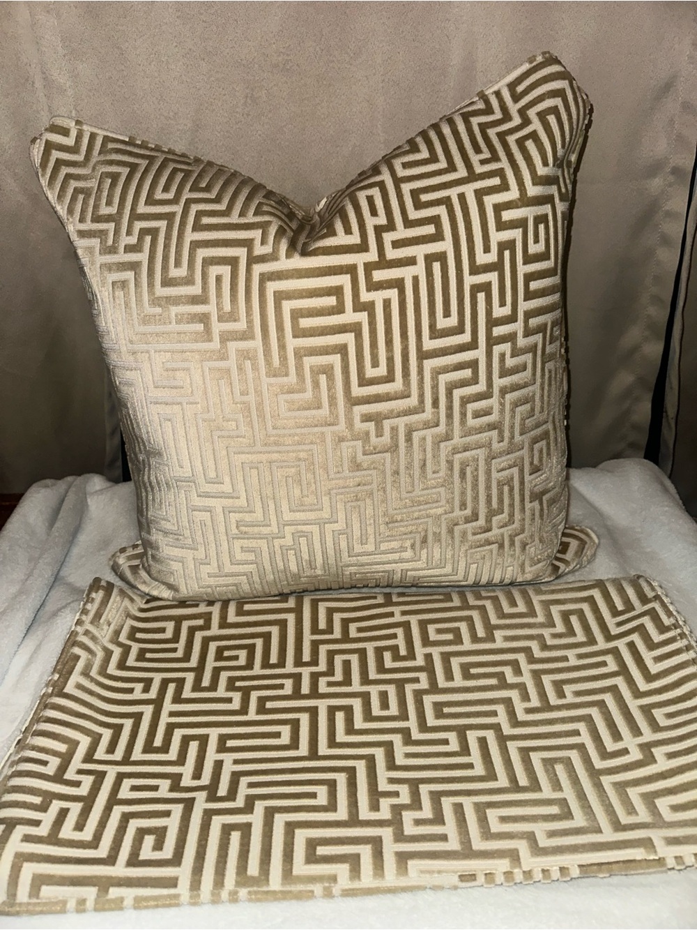 Decorative Geometric Velvet Throw Pillow - Gold. COVERS ONLY - Picture 2 of 2